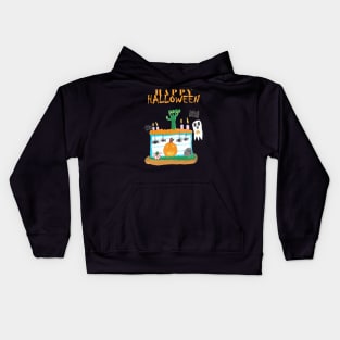 Halloween Drawing Design Kids Hoodie